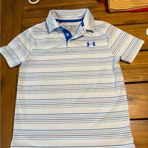 Under Armour Kids Polo Shirt - Blue and White Stripes